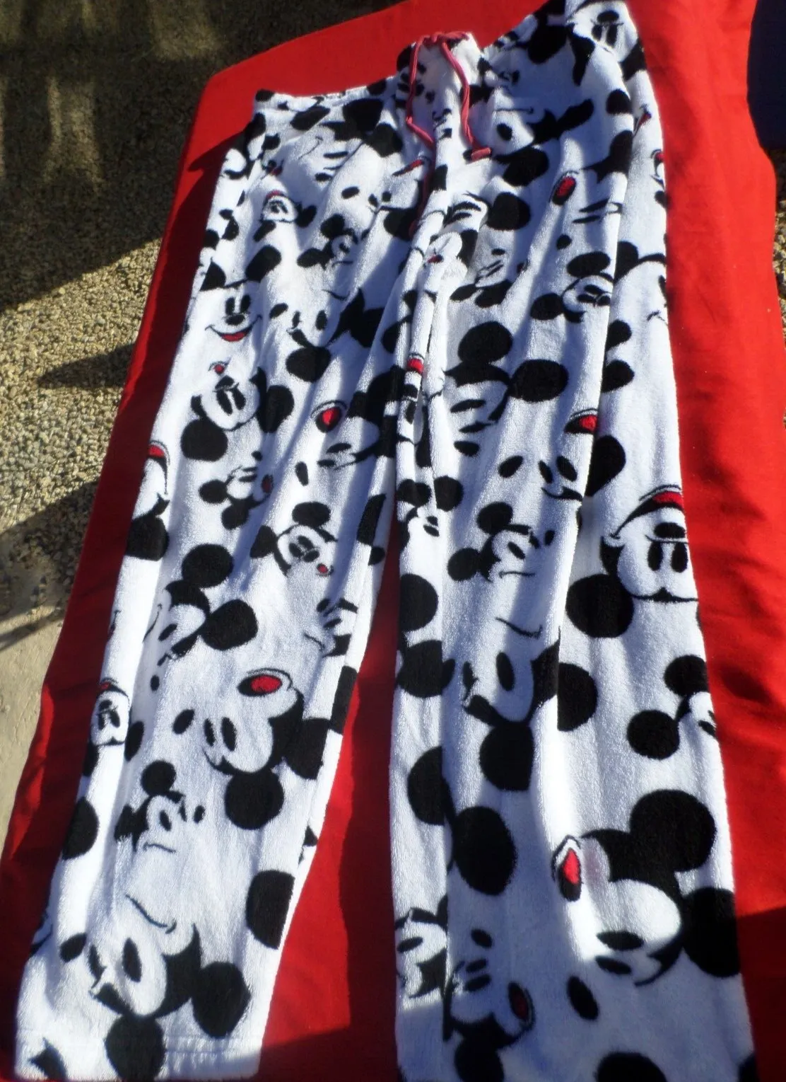 Disney Mickey Mouse Sleepwear womens PJ Pants Sz XL 15-17 white/black