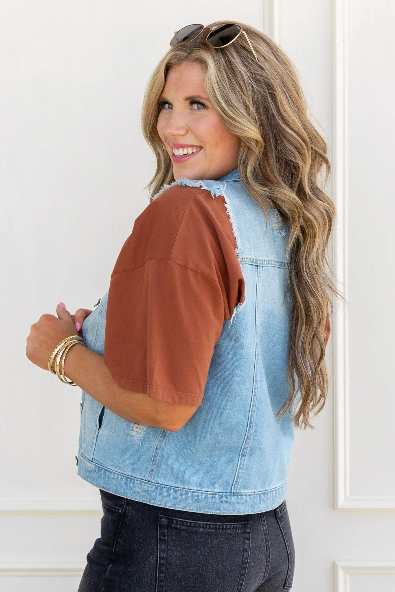 Distressed in Denim Vest - FINAL SALE