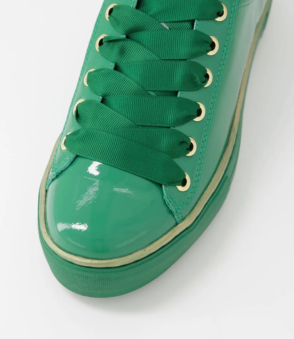 DJANGO & JULIETTE Finni Dark Emerald Patent Multi Sneakers