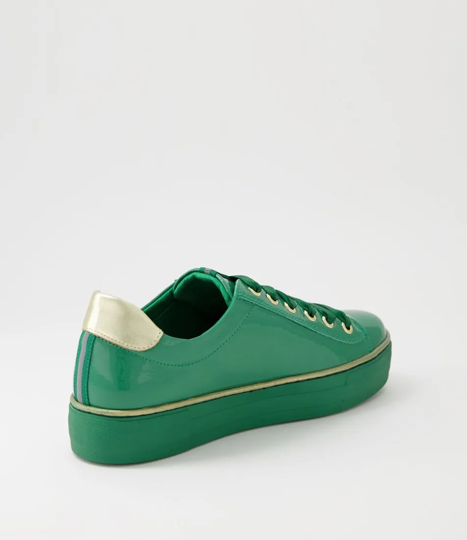 DJANGO & JULIETTE Finni Dark Emerald Patent Multi Sneakers