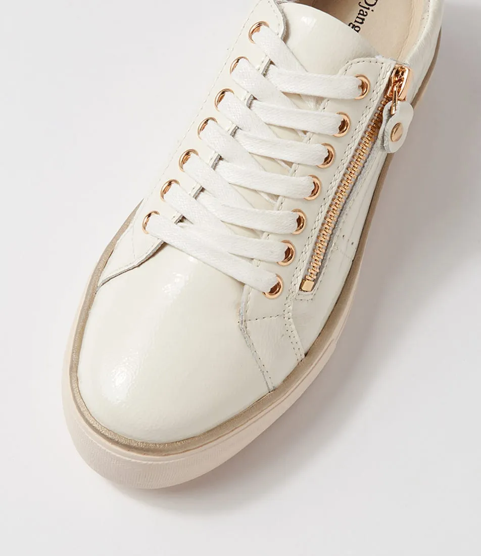 DJANGO & JULIETTE Froggy White Vanilla Patent Leather Sneakers