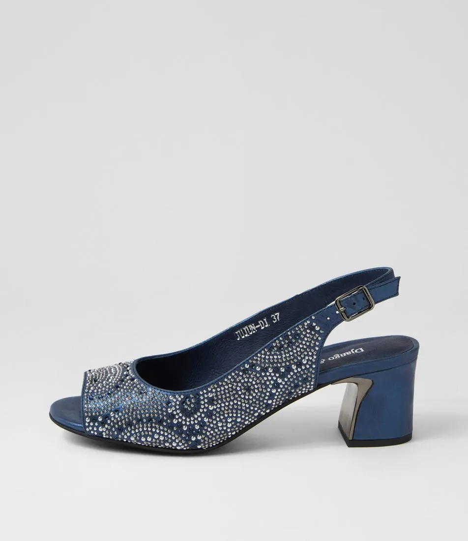 DJANGO & JULIETTE Jujun Navy Shimmer Mix Sandals