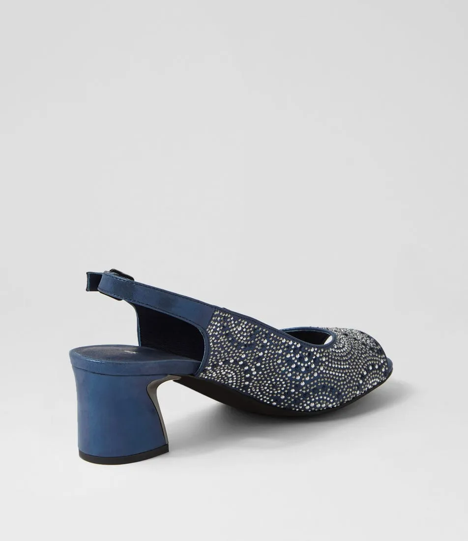 DJANGO & JULIETTE Jujun Navy Shimmer Mix Sandals