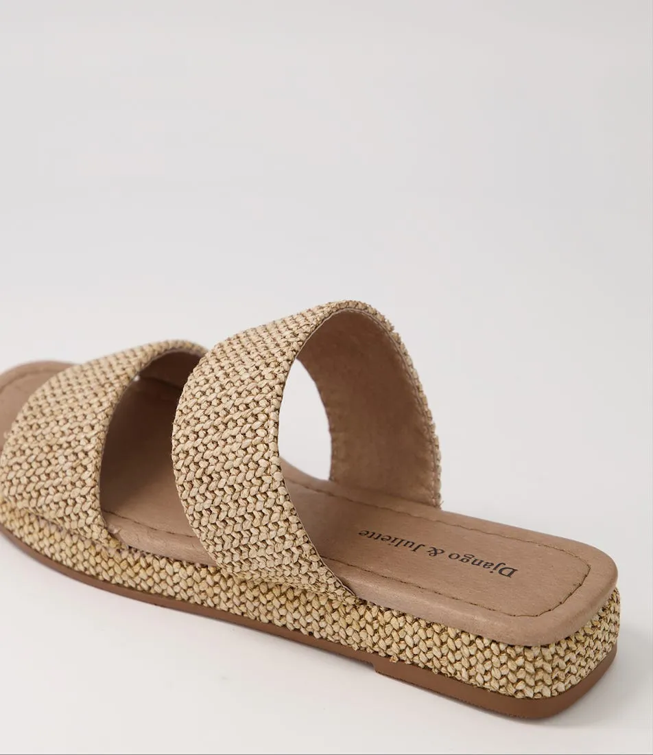 DJANGO & JULIETTE Samman Cocoa Woven Syn Raffia Sandals