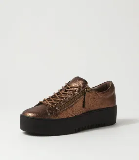 DJANGO & JULIETTE Wolfie Bronze Vintage Leather Sneakers