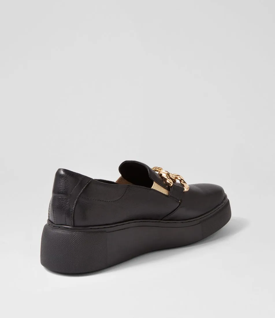 DJANGO & JULIETTE Yanky Black Leather Sneakers