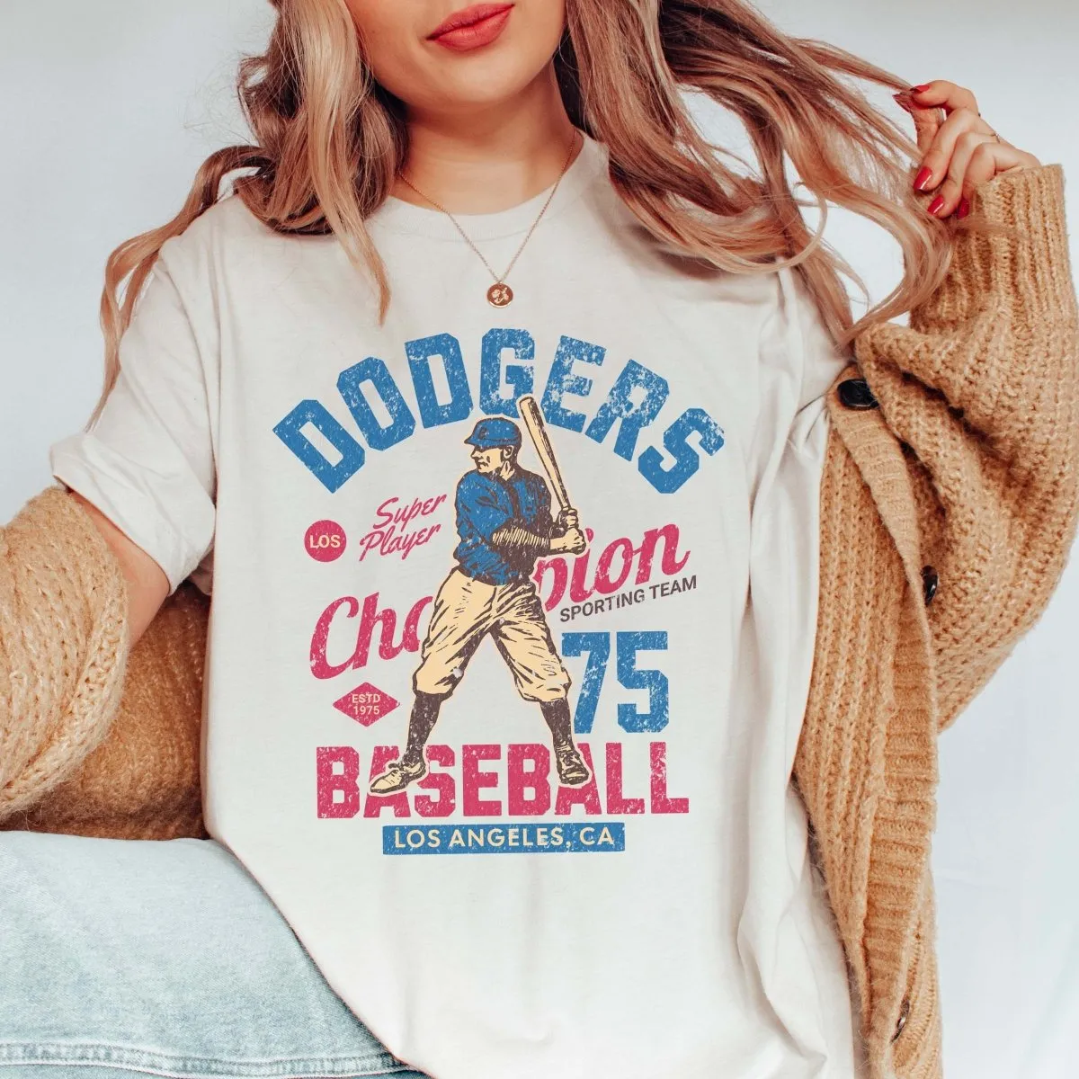 Dodgers Vintage Baseball Team Tee