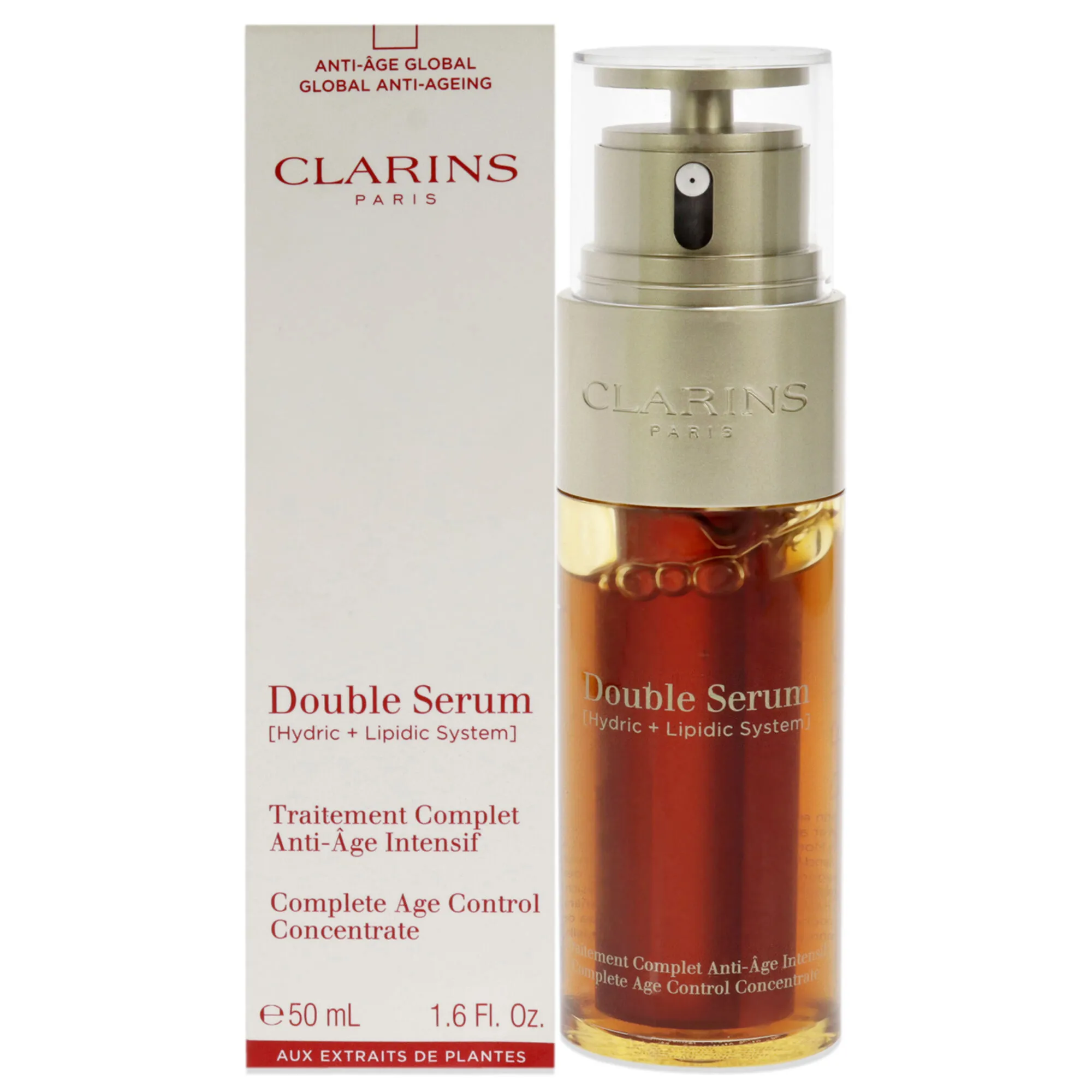 Double Serum Complete Age Control Concentrate by Clarins for Unisex - 1.6 oz Serum