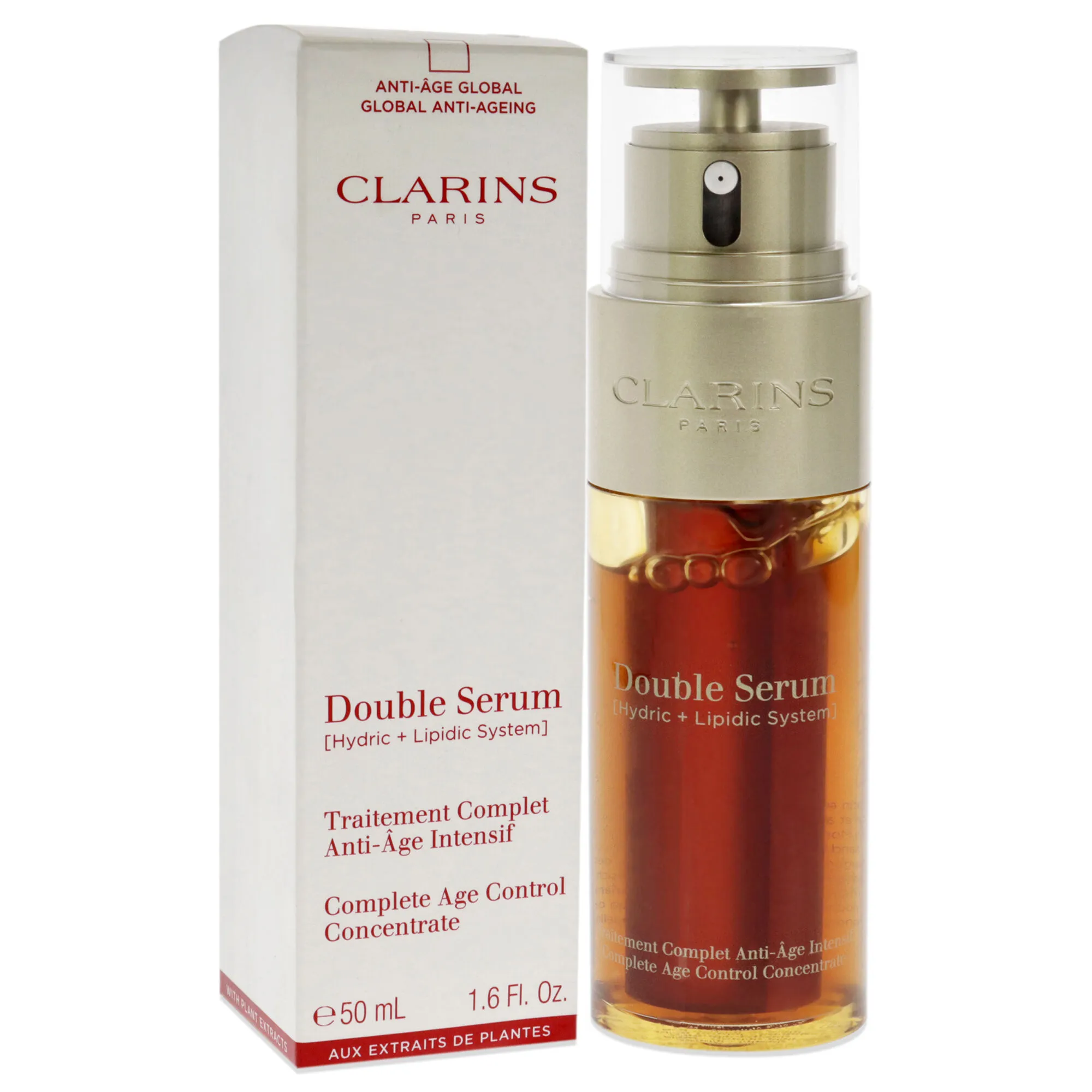 Double Serum Complete Age Control Concentrate by Clarins for Unisex - 1.6 oz Serum