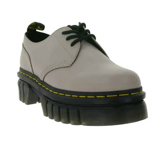 Dr. Martens Audrick Zapatos bajos de mujer de piel auténtica, medias zapatillas robustas 27147348 Taupe