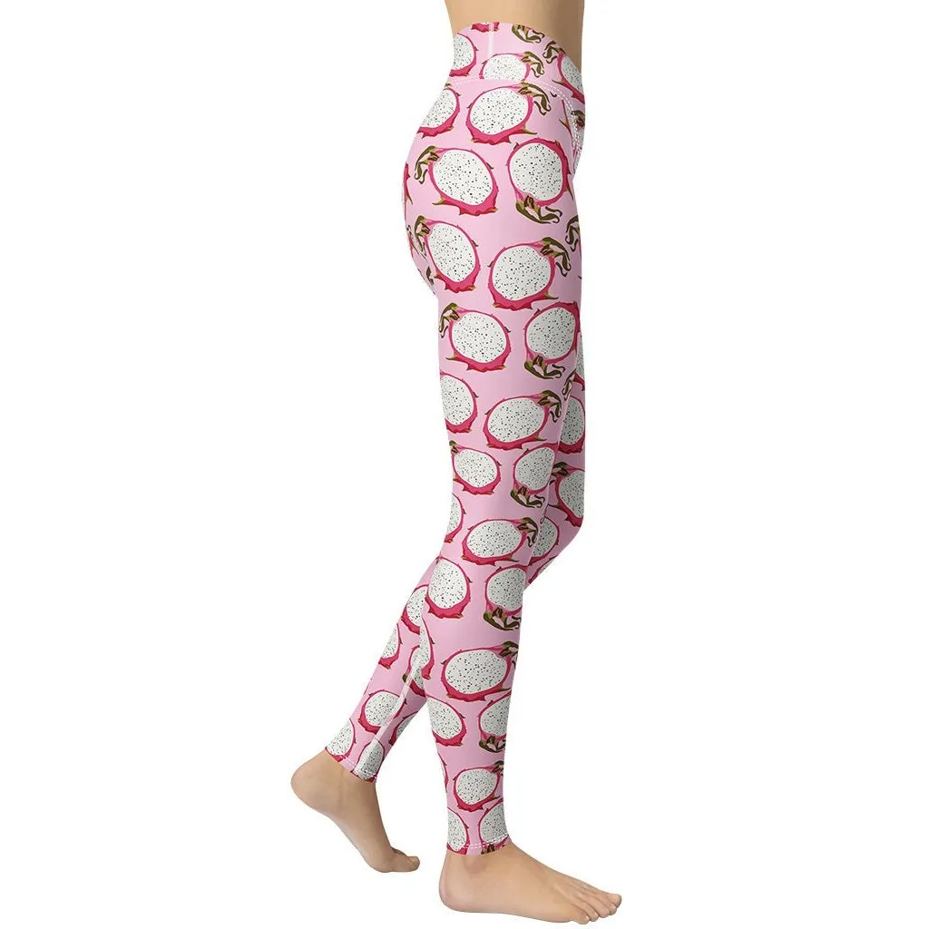 Dragon Fruit Pattern Yoga Leggings