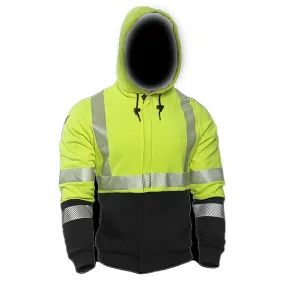 DriFire FR Hi-Vis Hybrid Zip Front Lined Hoodie Class 3
