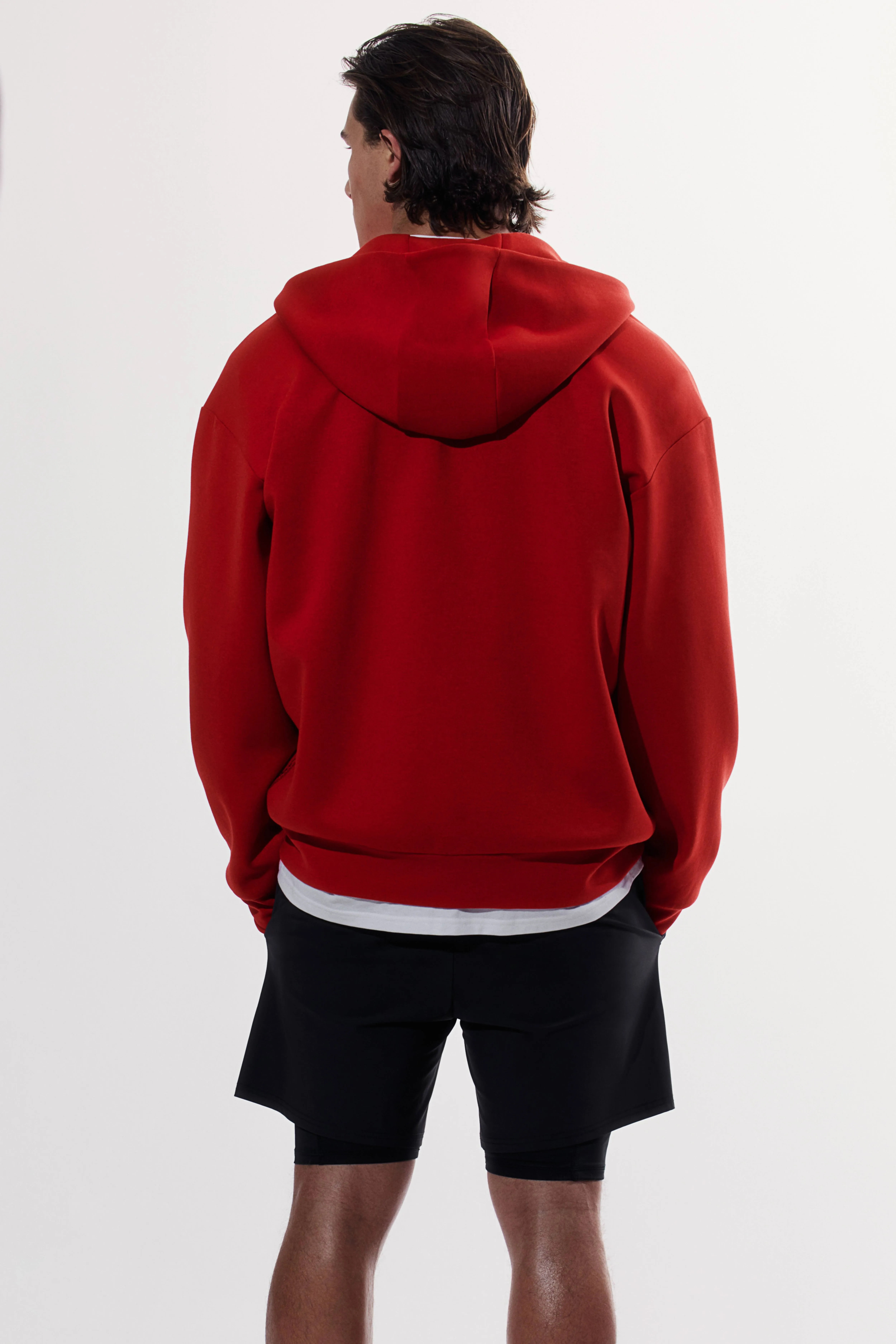 DryMove™ Zip-through sports hoodie - Long sleeve - Regular length - Red - Men | H&M GB