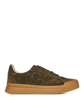 Dsquared2 New Jersey Green Calf Suede Sneakers