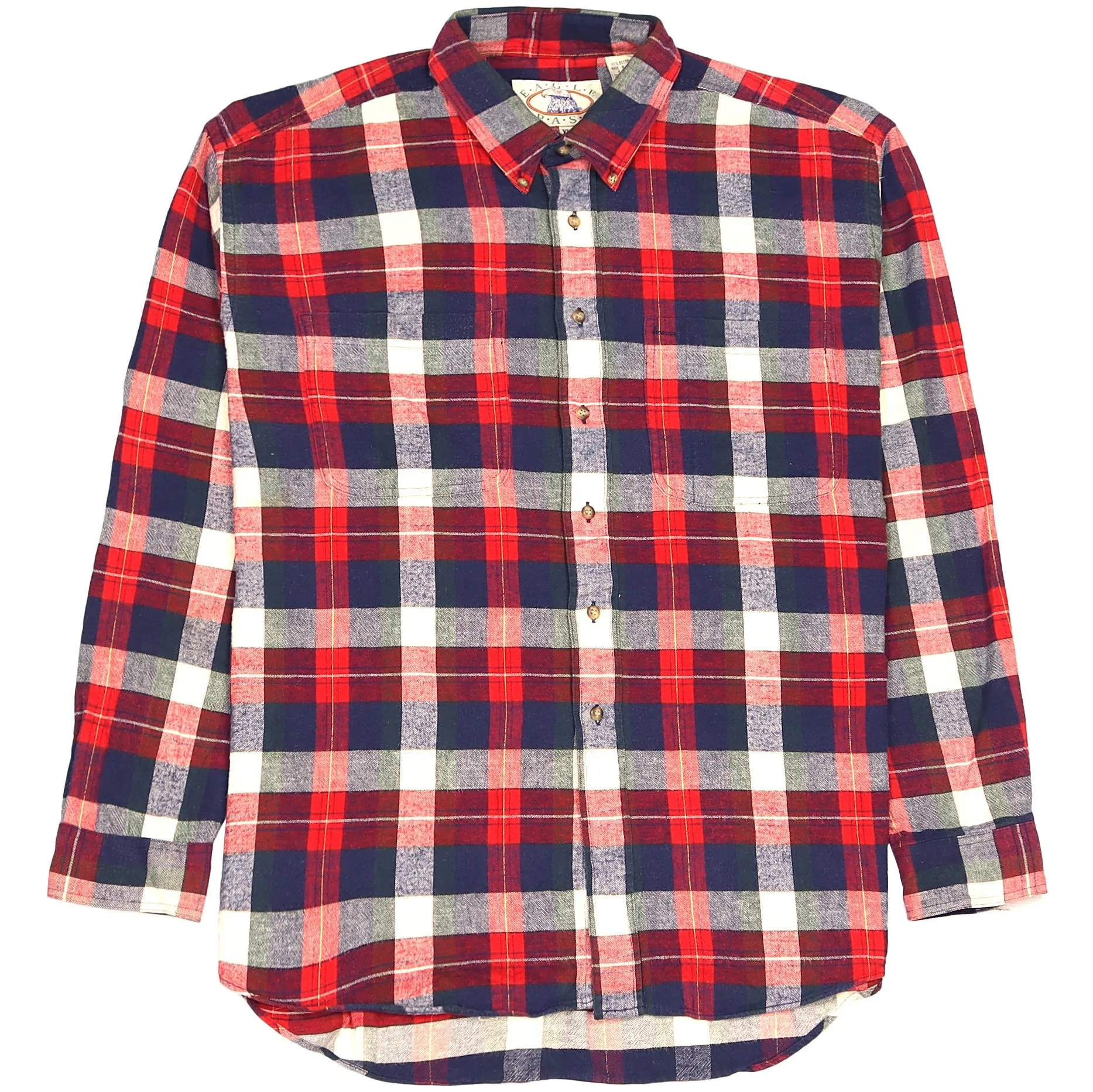Eagle Pass Checkered Flannel Shirt Red Navy Beige