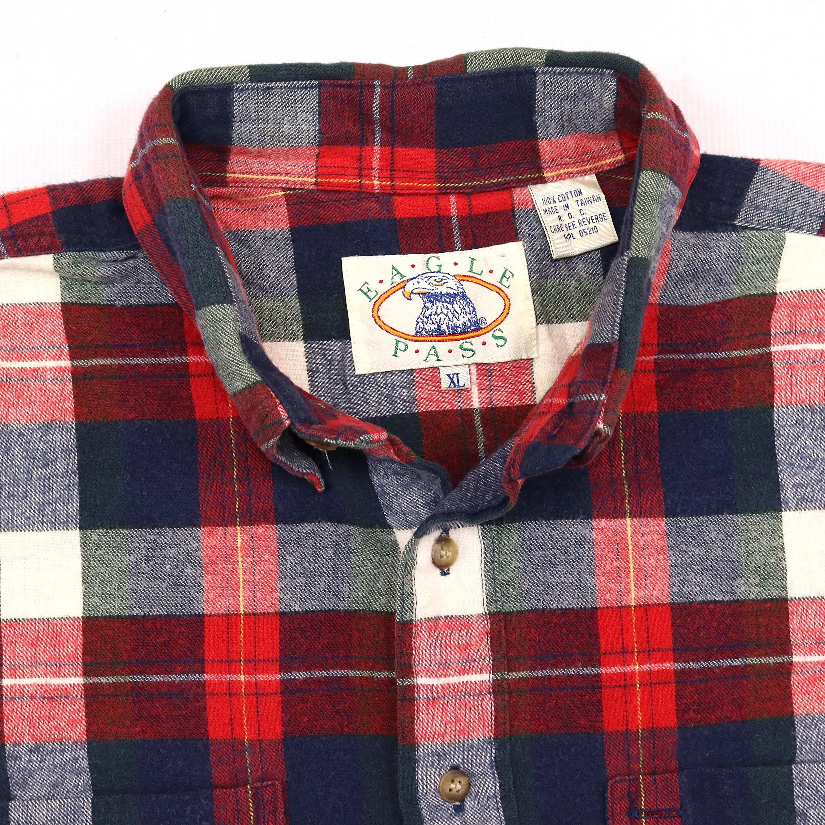 Eagle Pass Checkered Flannel Shirt Red Navy Beige
