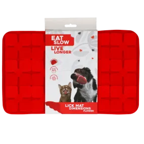 Eat Slow Live Longer Lick Mat Dimensions Flower Red