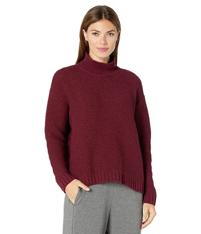 Eileen Fisher Boxy Pullover in Lofty Recycled Cashmere Wool Women's