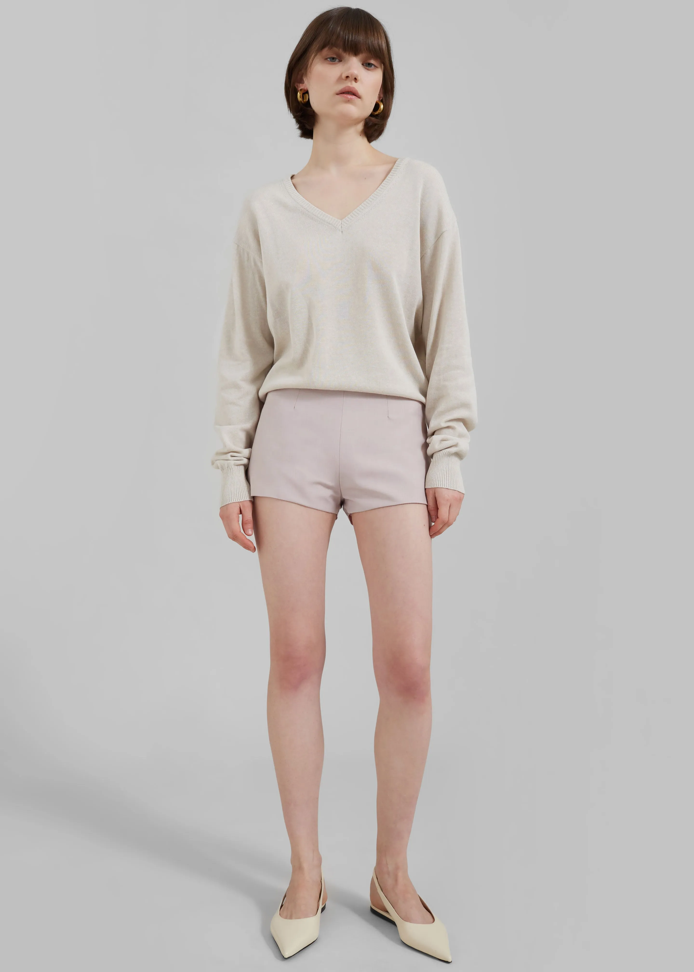 Eliora V Neck Sweater - Beige