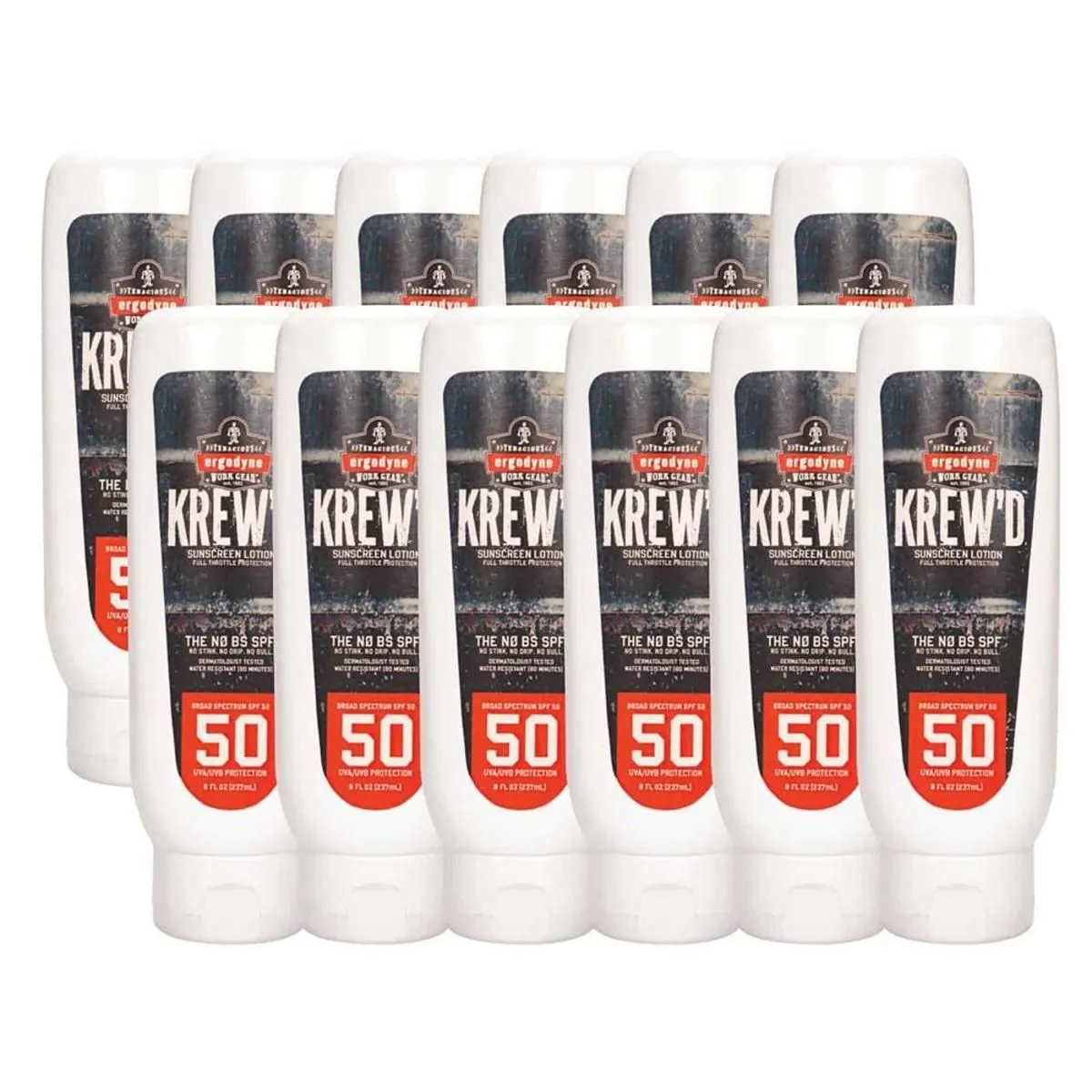 Ergodyne Krewd 6351 SPF 50 Sunscreen Lotion - 8oz/12-Pack