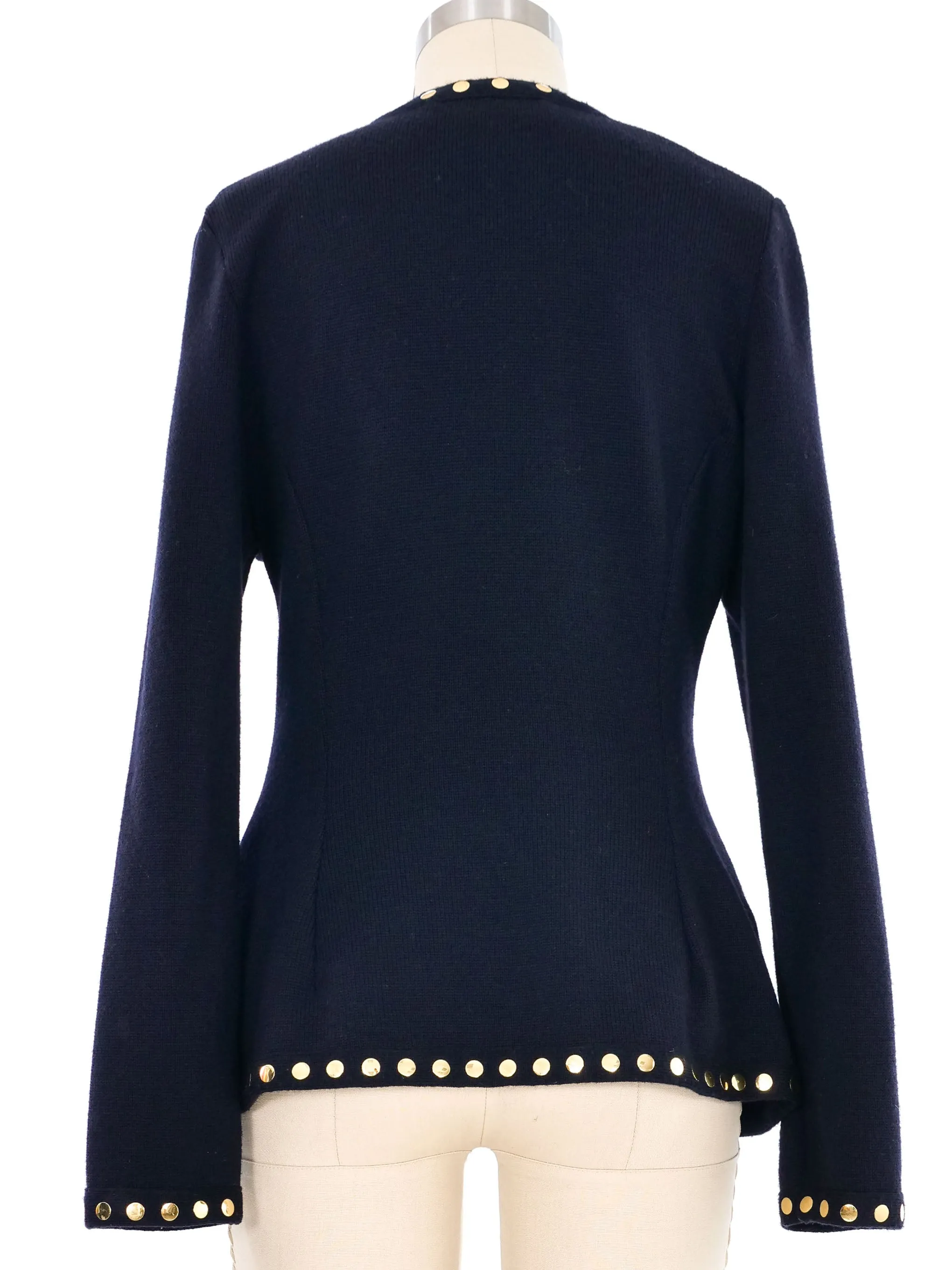 Escada Navy Studded Cardigan