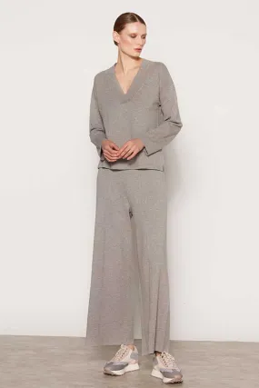 Escorpion GREY OVERLAPPING V-NECK SWEATER