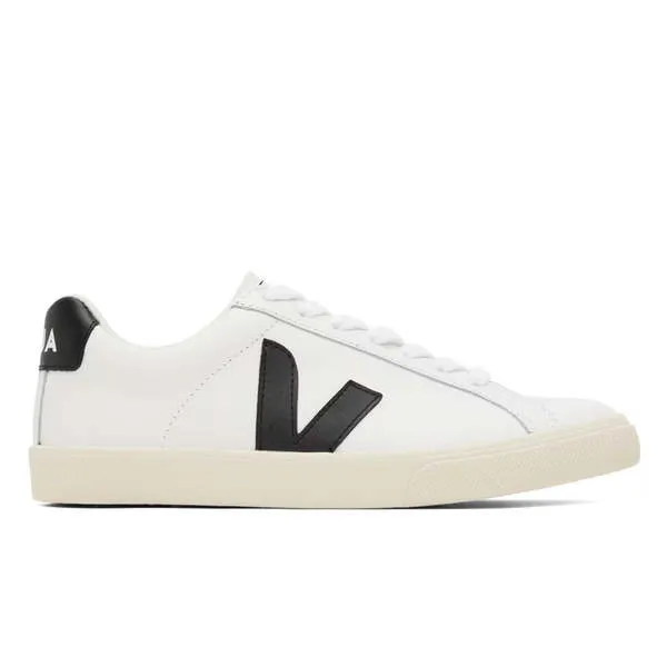Esplar Chromefree Leather Sneakers - Extra White/Black