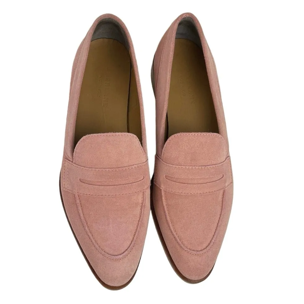 Everlane The Modern Pink Leather Suede Slip On Pointed Toe Loafers Shoes 8.5