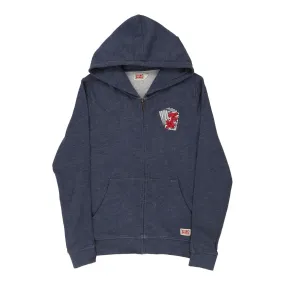 Evisu Graphic Hoodie - Large Navy Cotton Blend