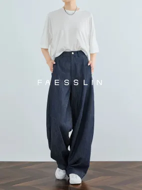 FAESSLIN linen wide-leg pants for women summer high-waisted casual loose banana pants for tall people and long thin sickle pants
