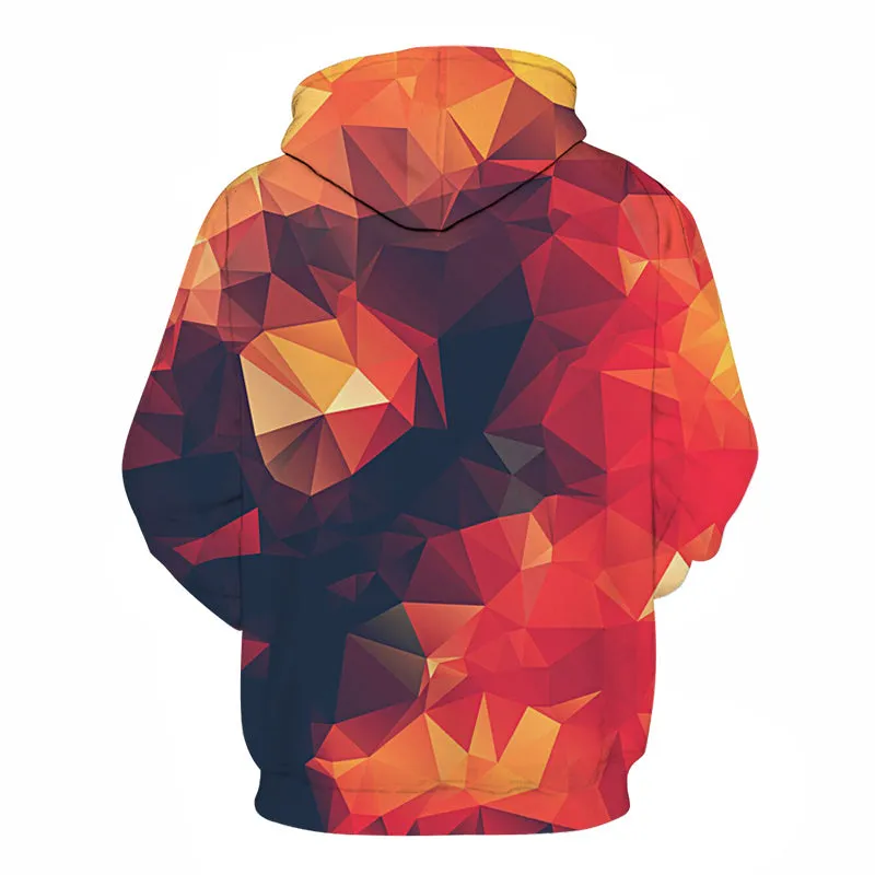Fast Shipping Red Geometric Triangle Glow Hoodie