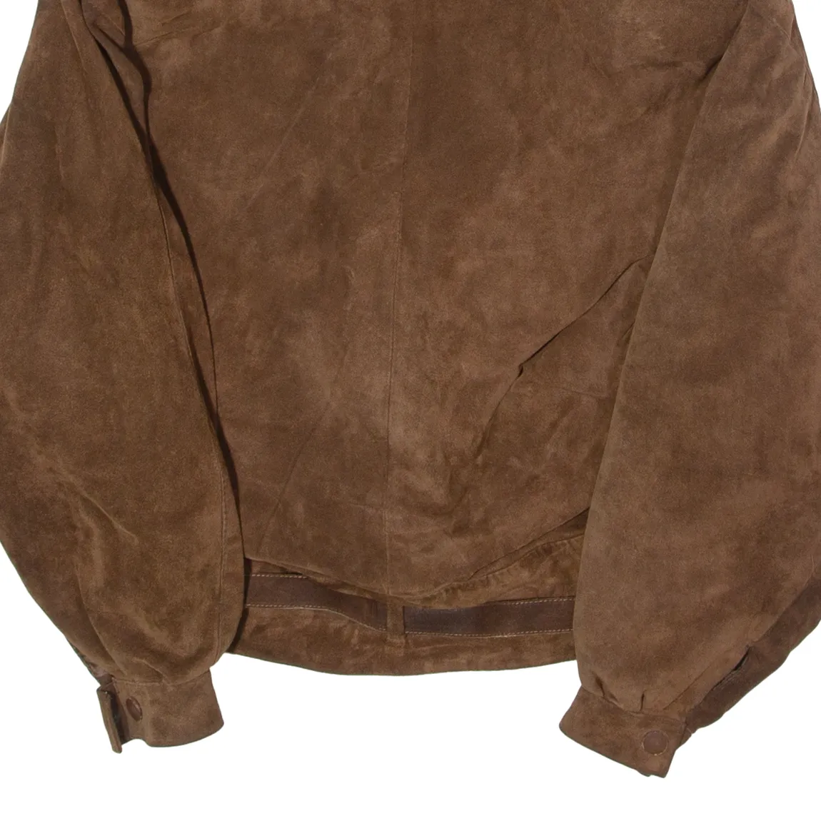 Faux Fur Trim Womens Overcoat Jacket Brown Leather Suede 90s UK 6
