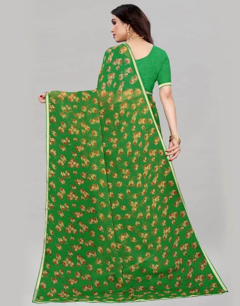 Favourable Green Printed Saree