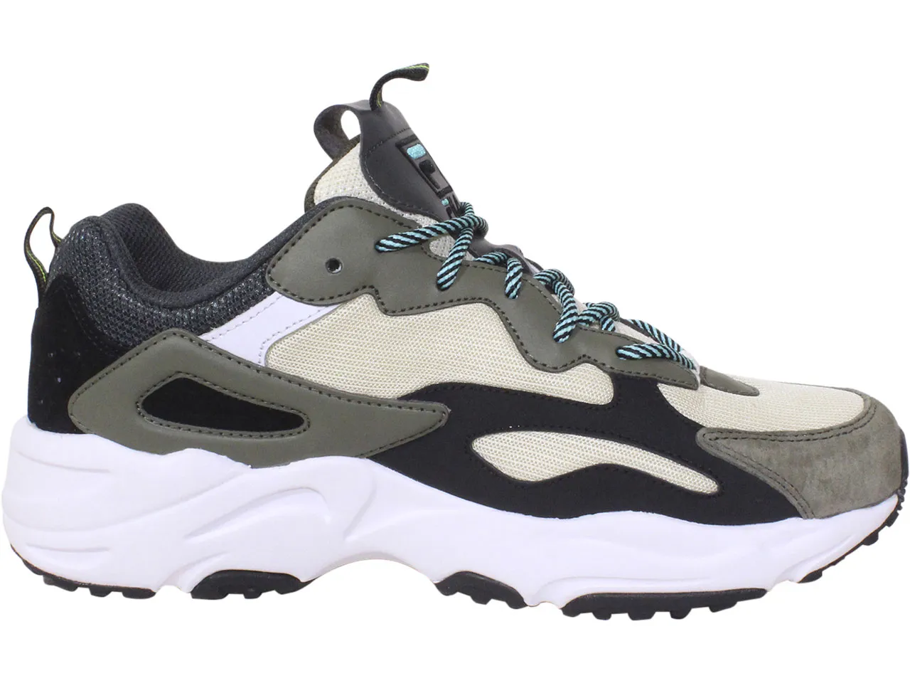 Fila Men's Ray Tracer Sneakers Turtledove/Black/Blue Turquoise Sz: 12