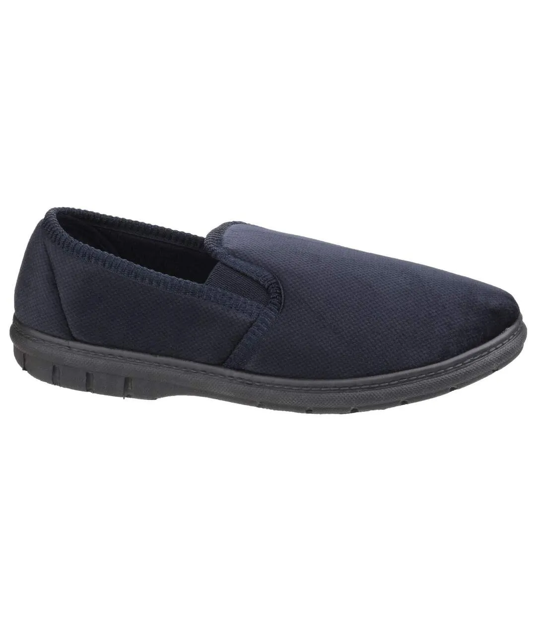Fleet & Foster Mens John Twin Gusset Memory Foam Slipper (Navy) - UTFS3817