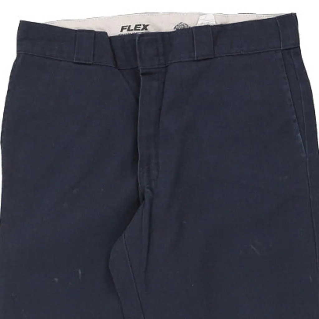 Flex Dickies Trousers - 32W 32L Navy Cotton Blend