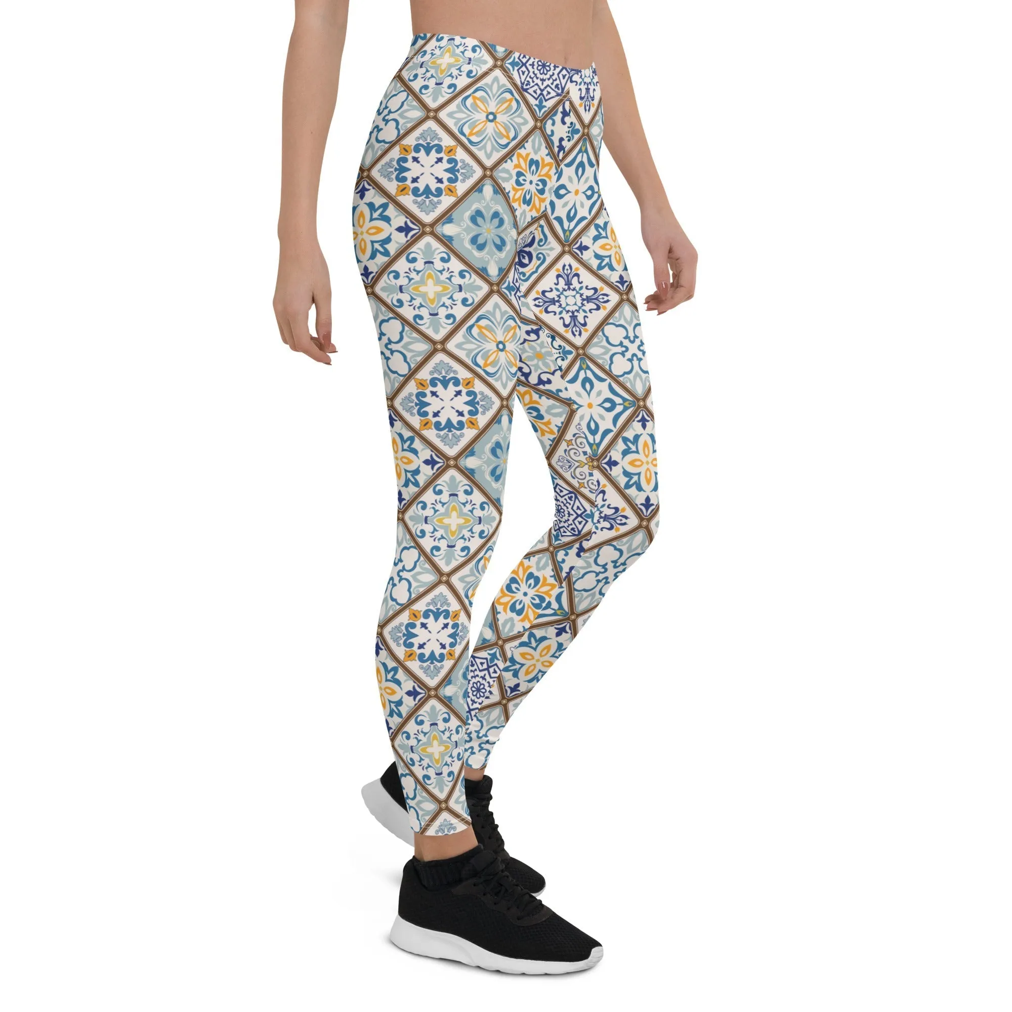 Floral Tile Print Leggings