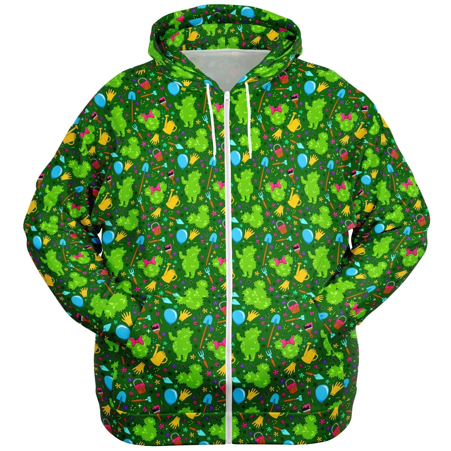 Flower And Garden Plus-size Unisex Zip Hoodie