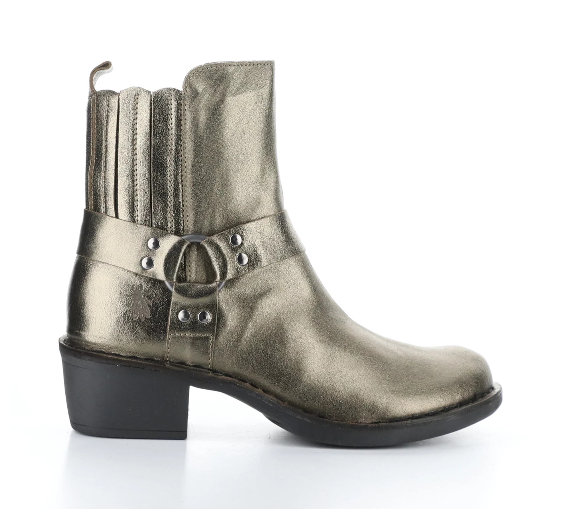 Fly London Metallic Leather Western Inspired Boot- Mebi