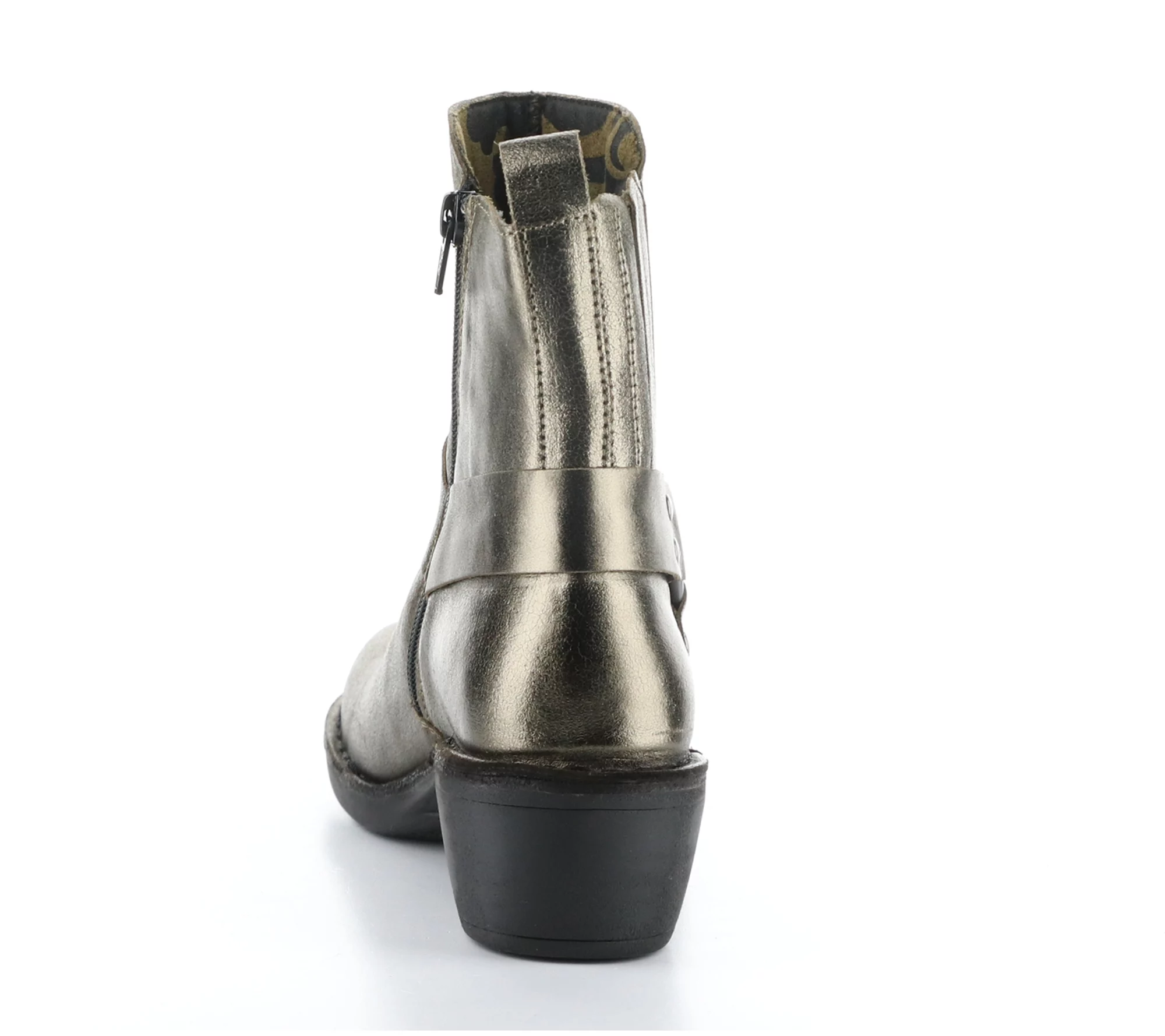 Fly London Metallic Leather Western Inspired Boot- Mebi