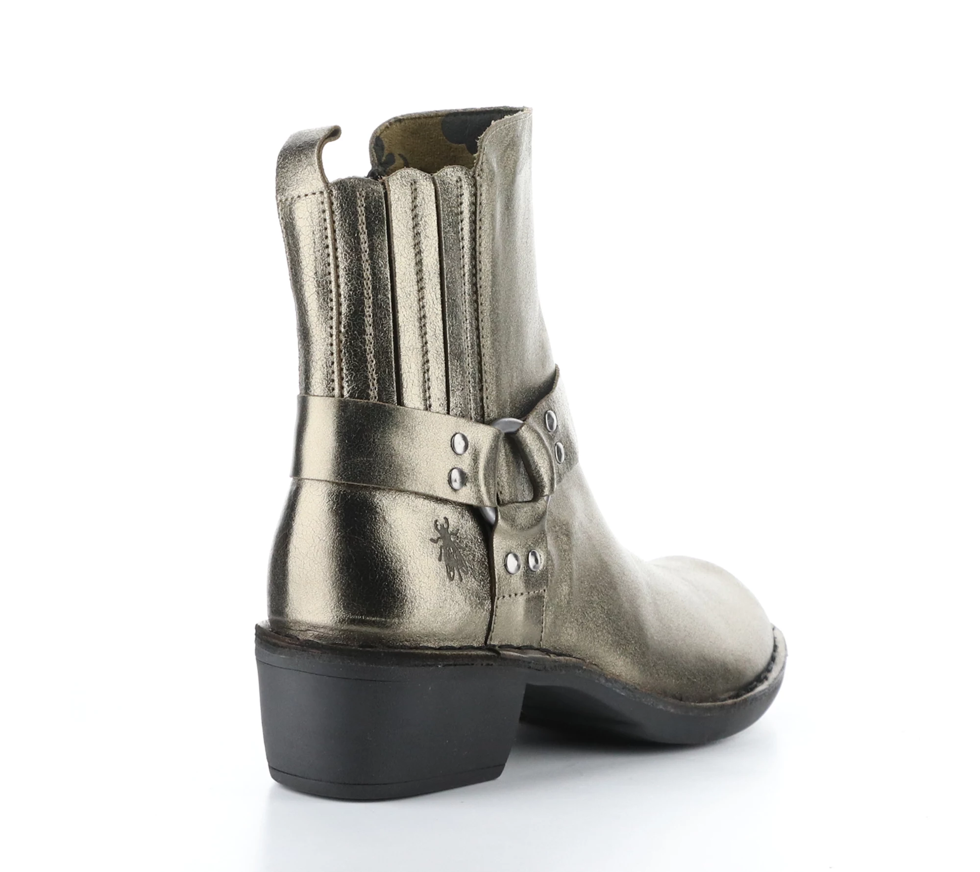 Fly London Metallic Leather Western Inspired Boot- Mebi