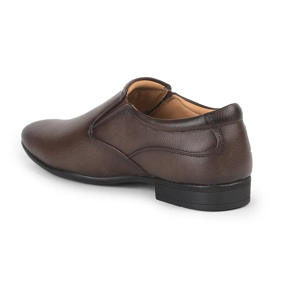 Fortune Brown Formal Slip on Shoes For Men UVL-31 By Liberty