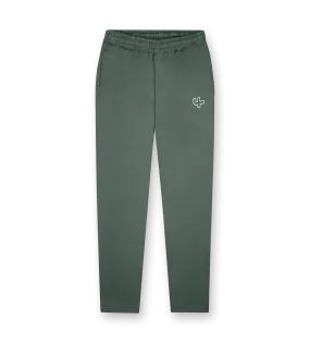 FOUR    Outline Logo Straight Leg Pants Deep Forest