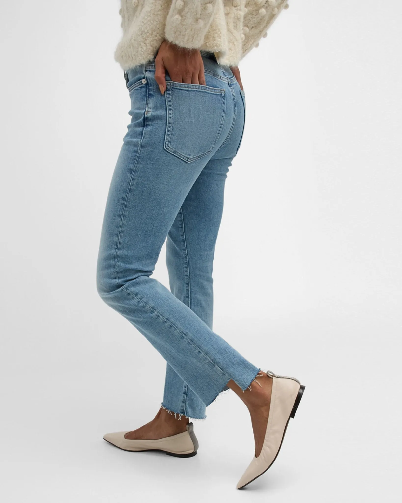 FRAME Le High Straight Corkscrew Hem Jeans / Whimsy