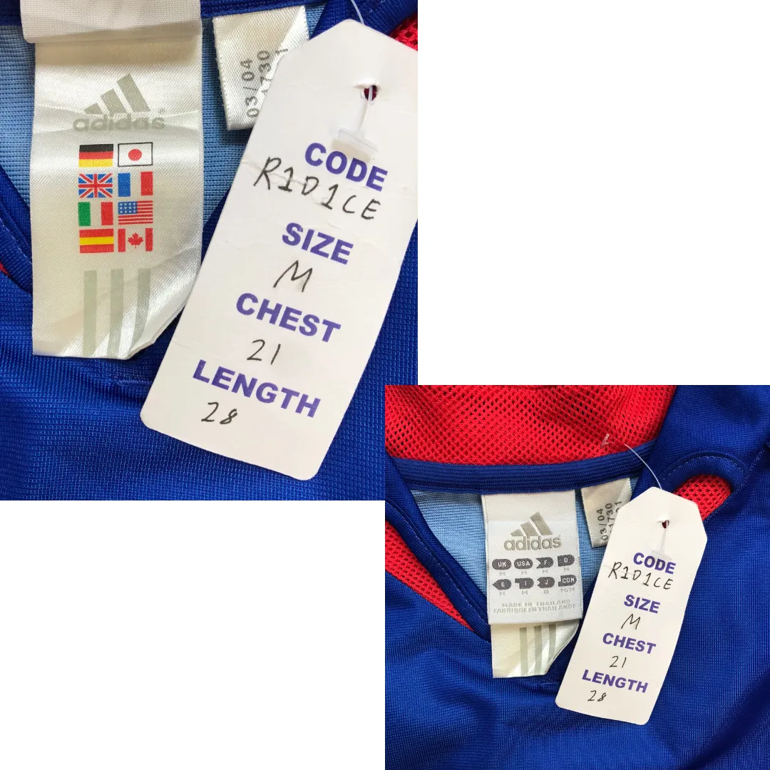 France Original Pires 2004/2006 Adidas Home Football Shirt Medium