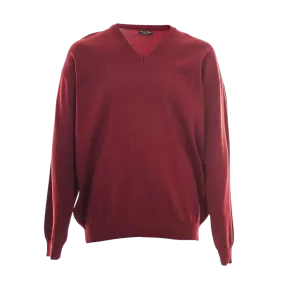 Franco Ponti V Neck Pullover in Red 2XL-6XL Extra Long