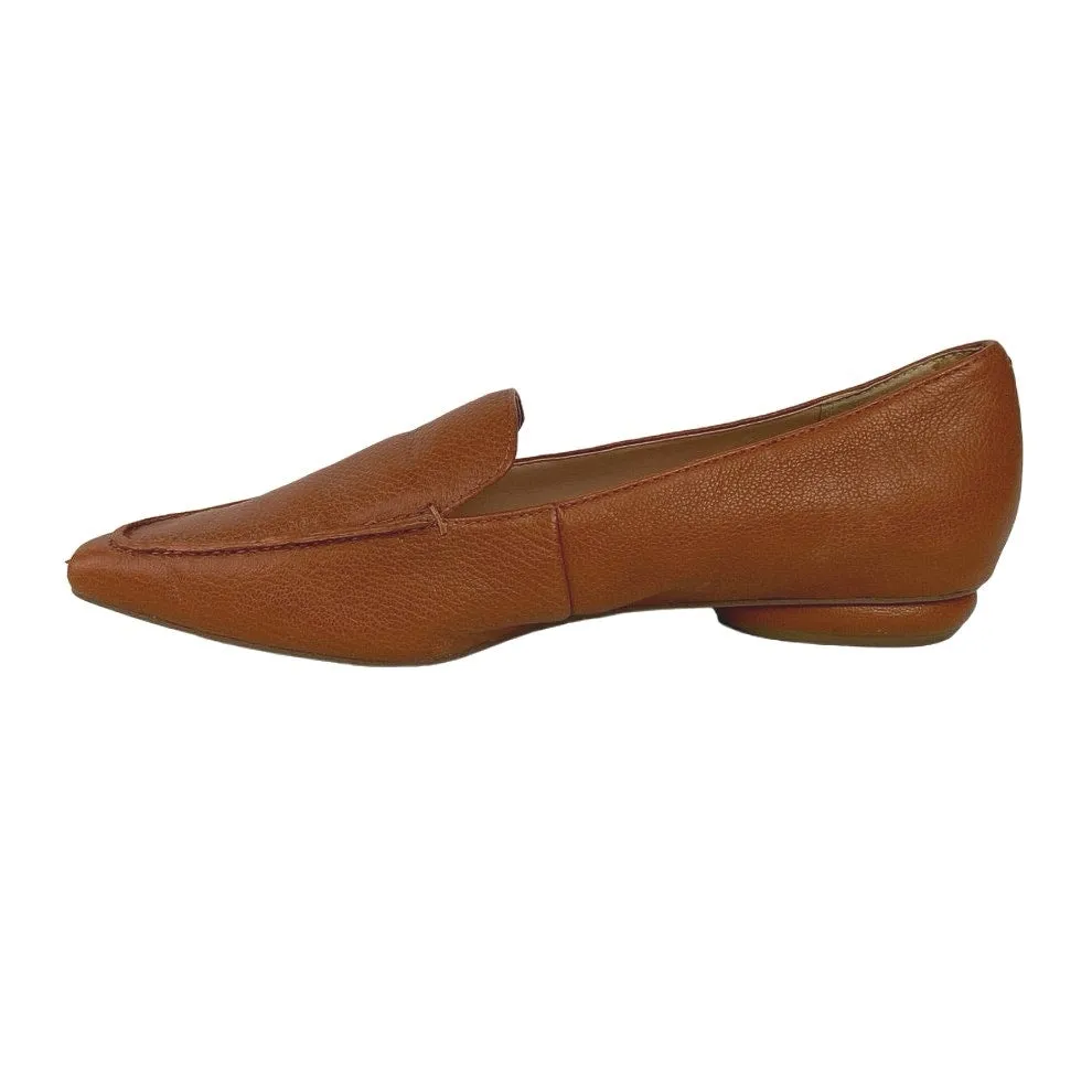 Franco Sarto Brown L-Balica Leather Slip On Pointed Toe Loafers Shoes Size 7.5M