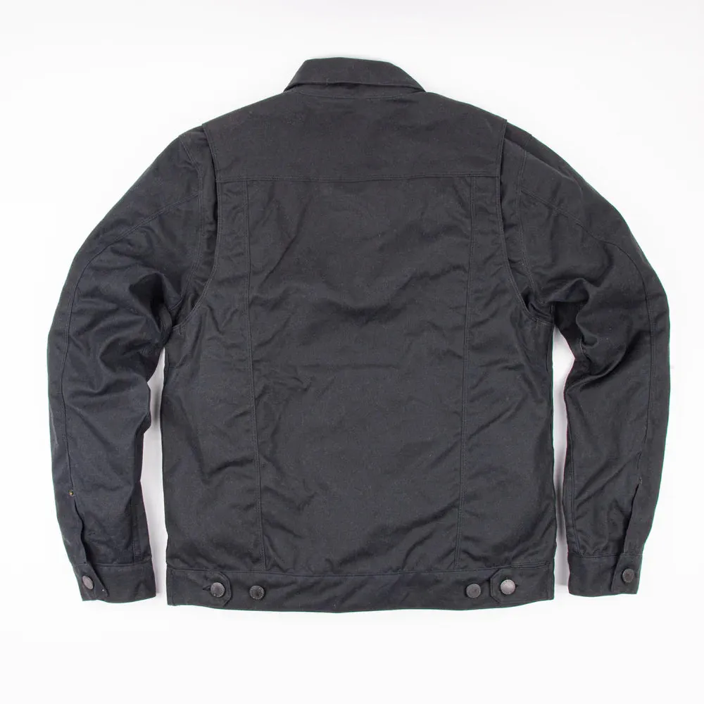 Freenote Cloth Riders Jacket Waxed Canvas - Black with Rust Interior