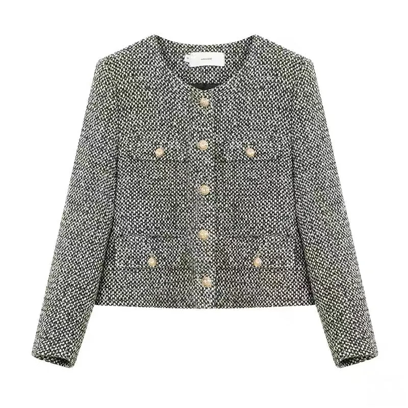 French wool small fragrance jacket for women 2023 spring and autumn new style socialite high-end temperament tweed short suit A3