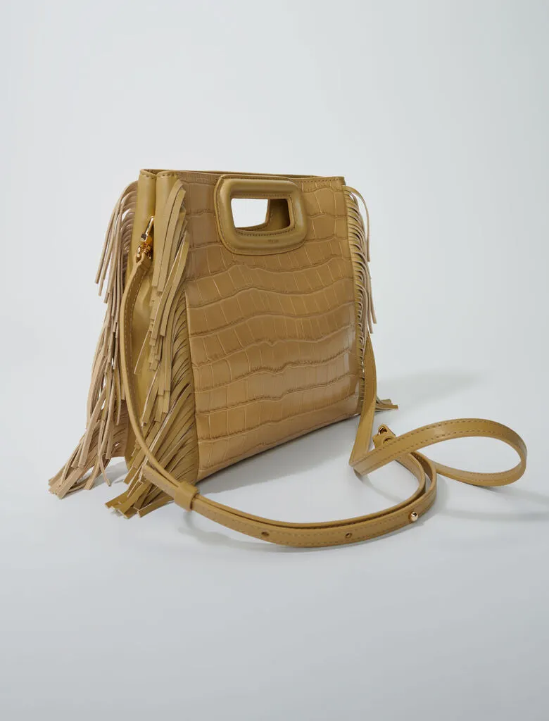 Fringed leather M bag